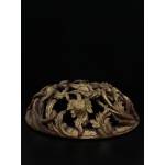 Oval gilded lacquer wood carving- 5404