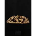 Old oval gilded wood carving on stand- 5405