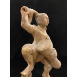 Raw wood standing lady musician instrument- 6454