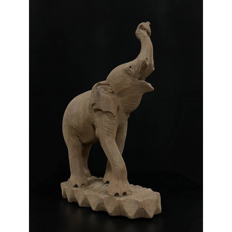 Raw teakwood elephant- 6513