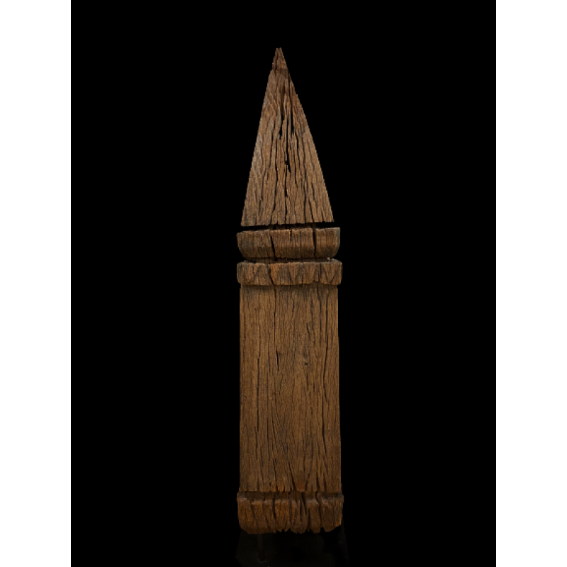 Raw teakwood Chedi- 7058