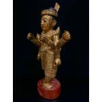 Wooden lacquered gilt 6 armed standing Angel