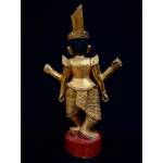 Wooden lacquered gilt 6 armed standing Angel