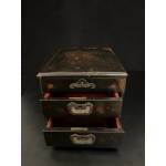 Black lacquer elm wood vintage vanity Box- Ms16313B