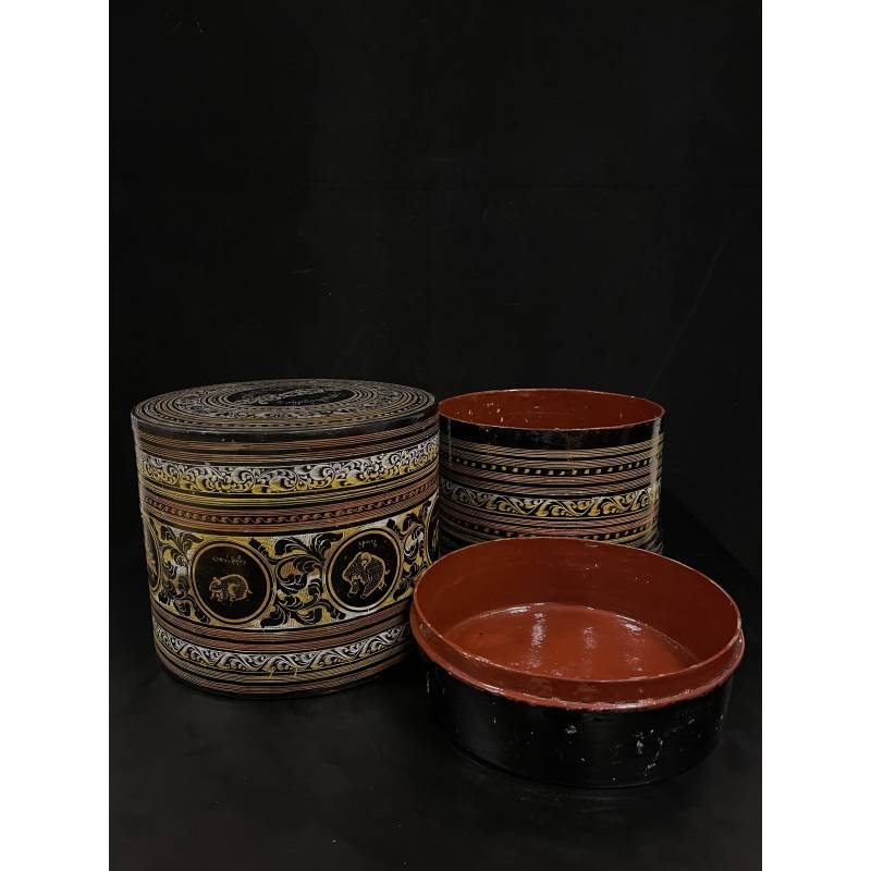 Bamboo Lacquer Betel Nut Box- Lac2272