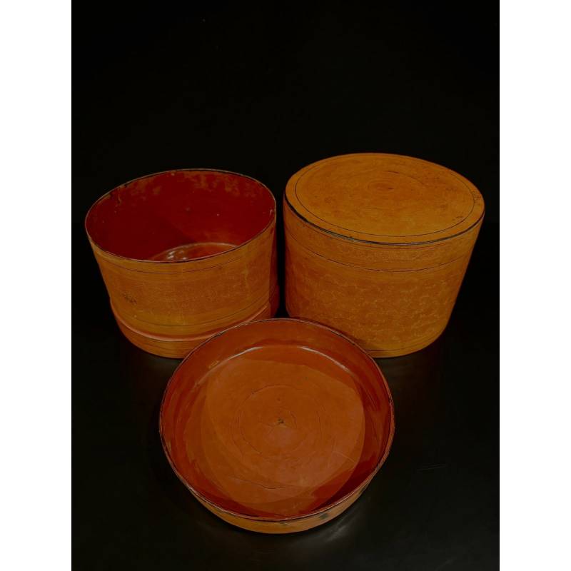 Red complete betel box- Lac2420