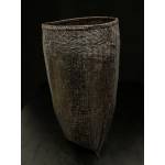 Old tall lacquer bamboo Laotian basket- Ms13538