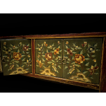 Painted floral motifs on pine wood - 4 doors Tibetan Console cabinet-Ms15804