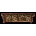 Painted floral motifs on pine wood - 4 doors Tibetan Console cabinet-Ms15804