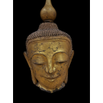 Gold leaf lacquer on papier mache' Buddha head- Ms15948