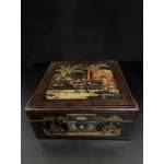 Antique black lacquer Chinoiserie decorated Chinese Box- Ms16220