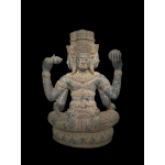 Bronze 4- faced Brahma holding his attributes on lotus base- Ms15518