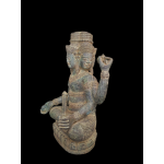 Bronze 4- faced Brahma holding his attributes on lotus base- Ms15518