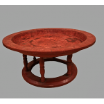 Burmese Red Lacquered Tray on Stand (Kalat)- Ms8818