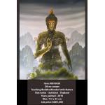 Teaching Buddha blended with nature with wooden frame- Ms16838