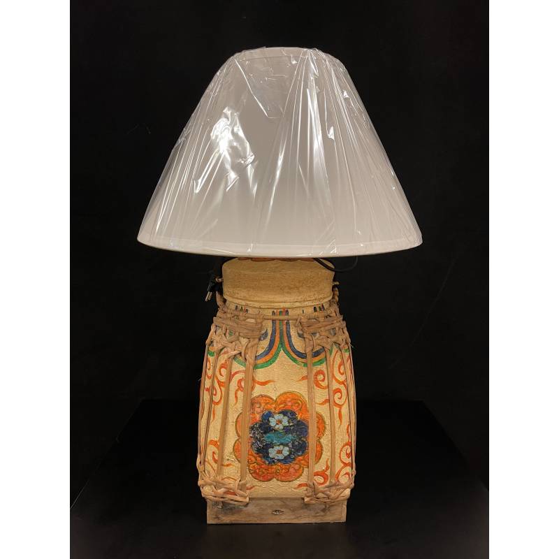 Rice basket converted to a deco lamp- Ms10707