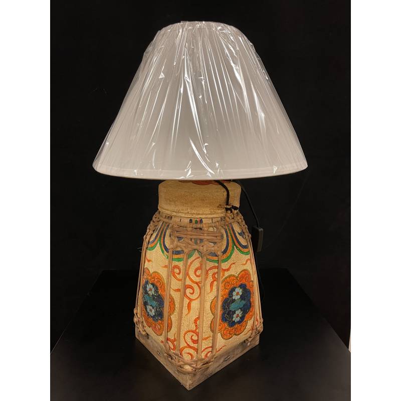 Rice basket converted to a deco lamp- Ms10707