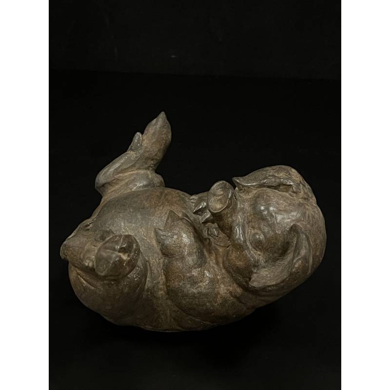 Bronze laughing Pig- Ms16078