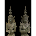 Pair of large bronze Thai Angel- Ms16191