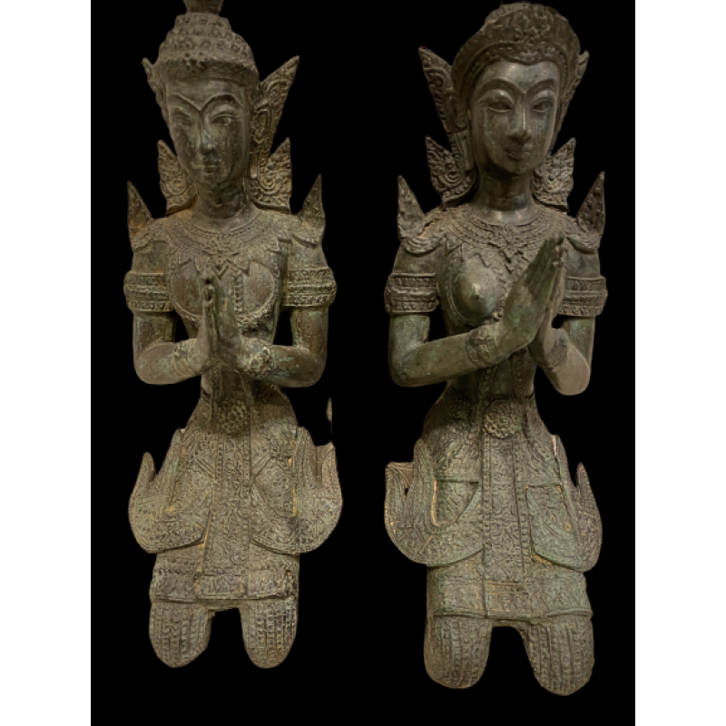 Pair of bronze Thai Angel- Ms16192