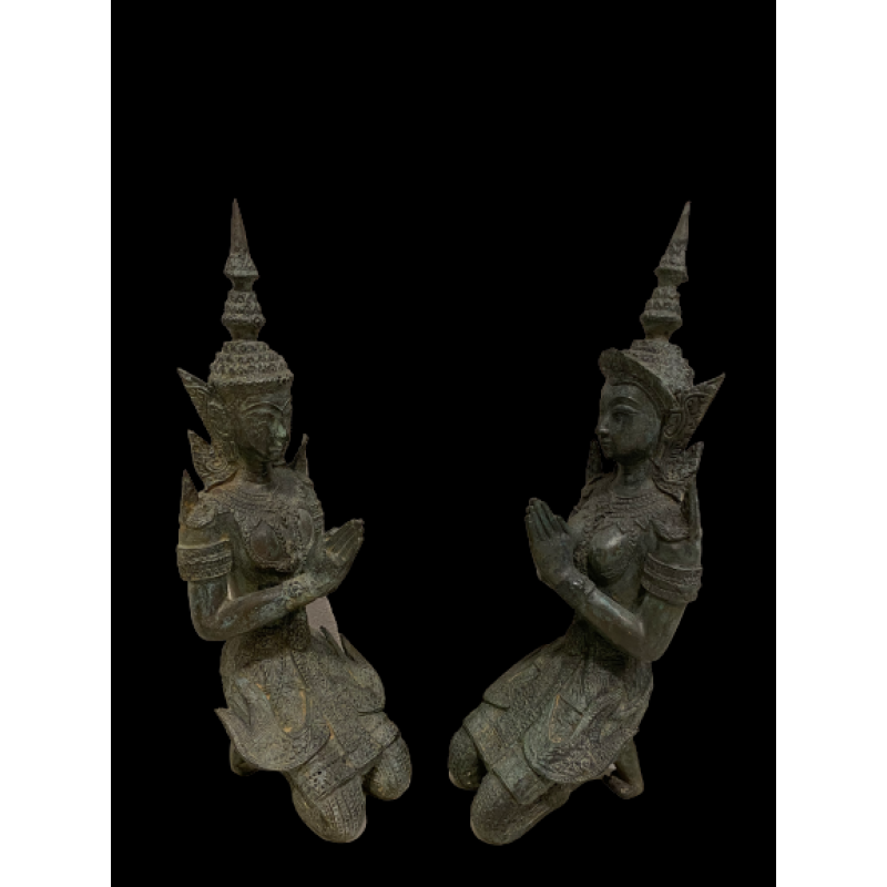 Pair of bronze Thai Angel- Ms16192