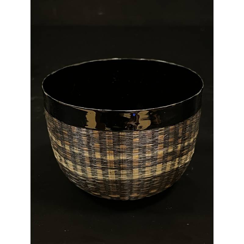 Horse hair bamboo woven lacquer bowl- Ms16463A