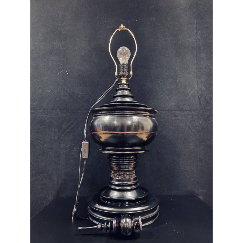 Black stupa converted to decor lamp- Ms16842