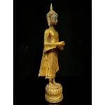 Bronze standing Buddha holding an alm bowl- Ms16904