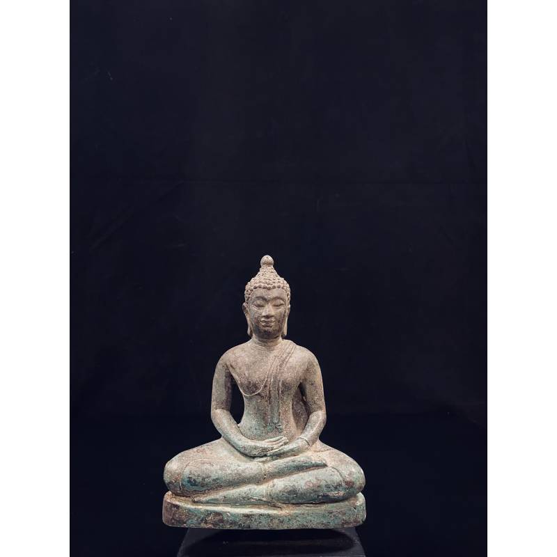 Small bronze seated Buddha on stand- Ms8382