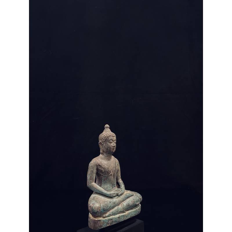 Small bronze seated Buddha on stand- Ms8382