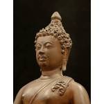 Bronze seated Buddha on lotus base in Bhumisparsha mudra- Ms8417