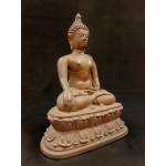 Bronze seated Buddha on lotus base in Bhumisparsha mudra- Ms8417