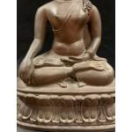 Bronze seated Buddha on lotus base in Bhumisparsha mudra- Ms8417