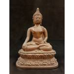 Bronze seated Buddha on lotus base in Bhumisparsha mudra- Ms8417