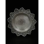 Old small pedestal silver tray lotus flower shape- 6548