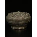 Round high grade silver lime box - 6549A