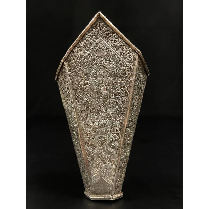 Old silver betel leaf holder- 6728