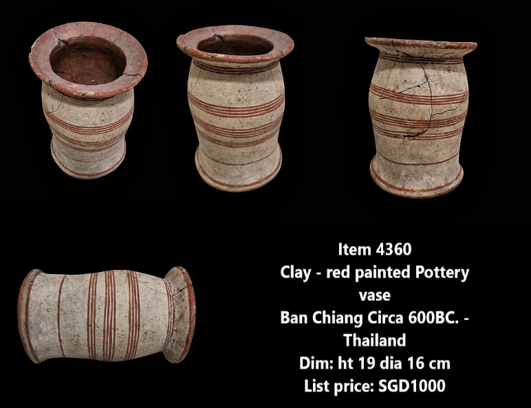 Clay - red painted Pottery vase -4360