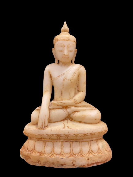 Marble seated Buddha in Bhumisparsha mudra- 6080