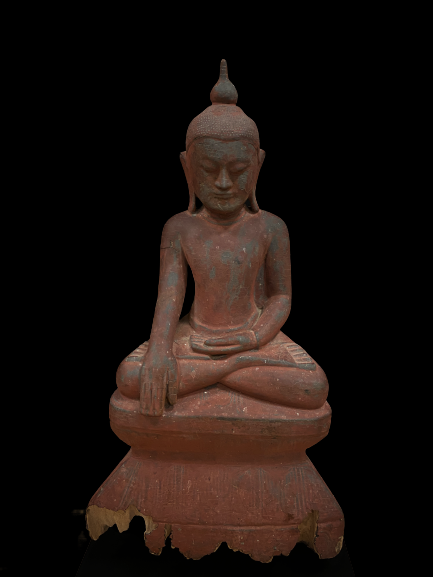 Lacquer wood seated Buddha- 6651