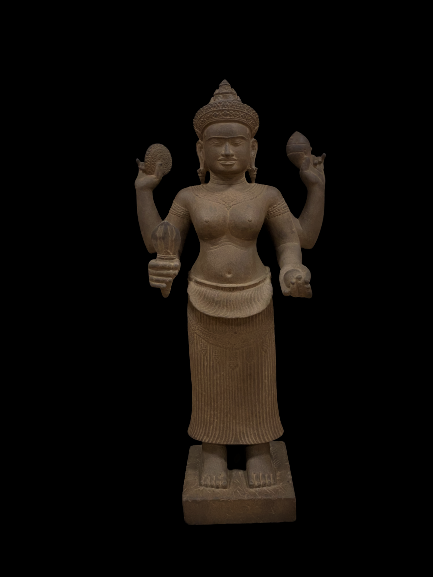 Hardstone of standing 4-armed Goddess Lakshmi holding her attributes- 6804