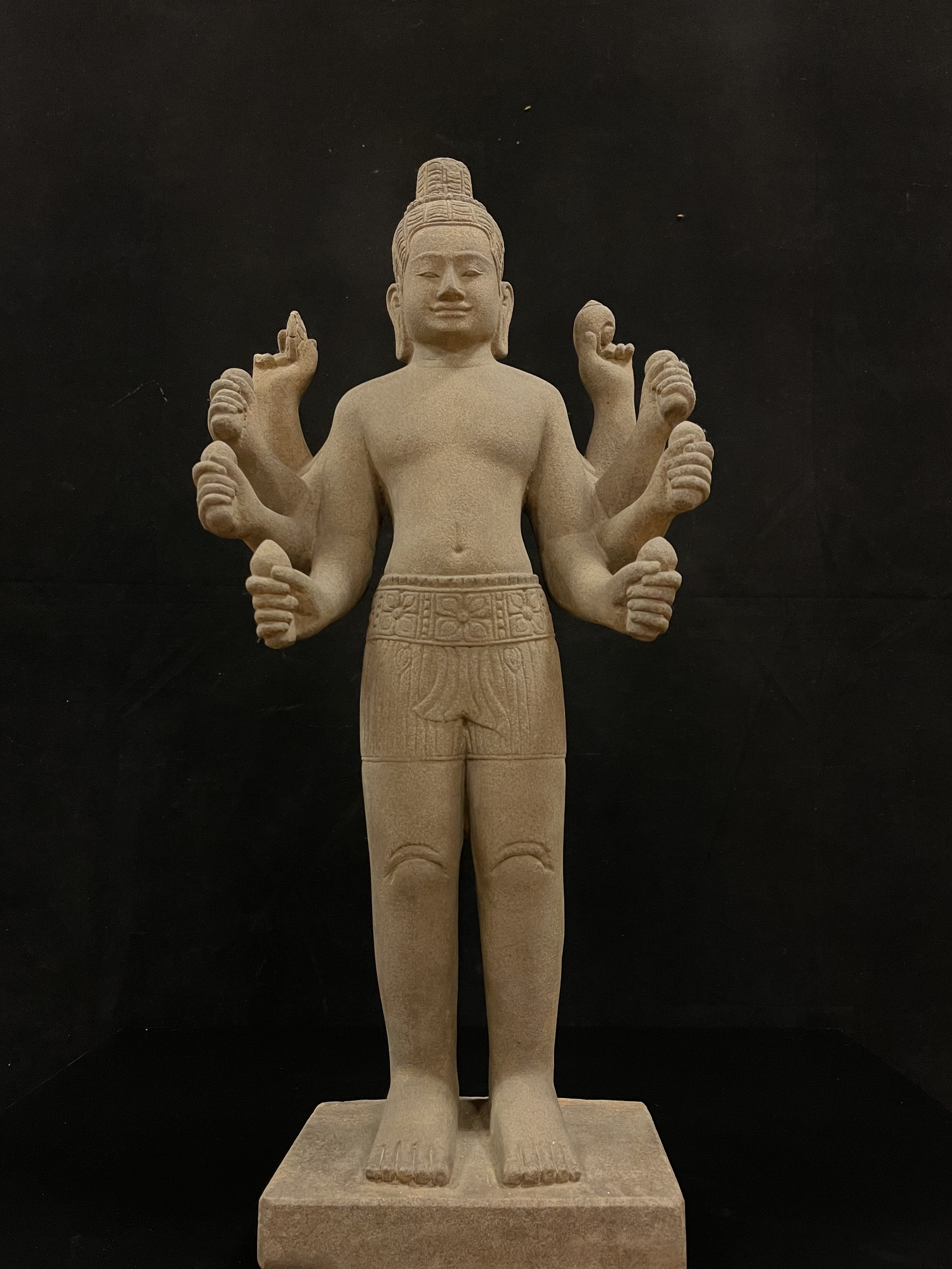 Greystone standing 8-armed Avalokiteshvara- 6852