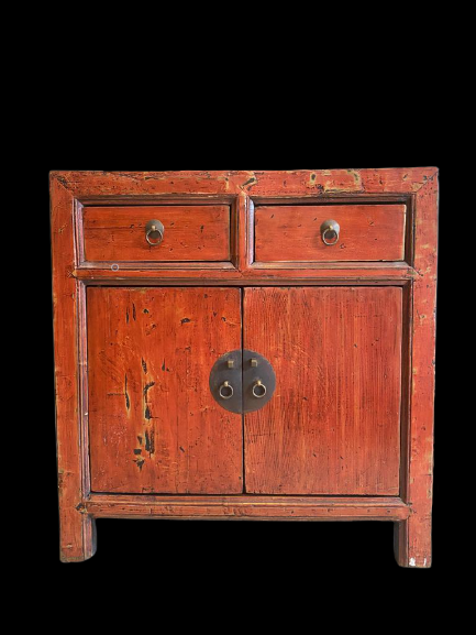 Red lacquer elm wood cabinet- Ms16295