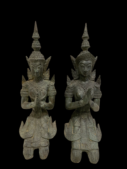 Pair of bronze Thai Angel- Ms16192