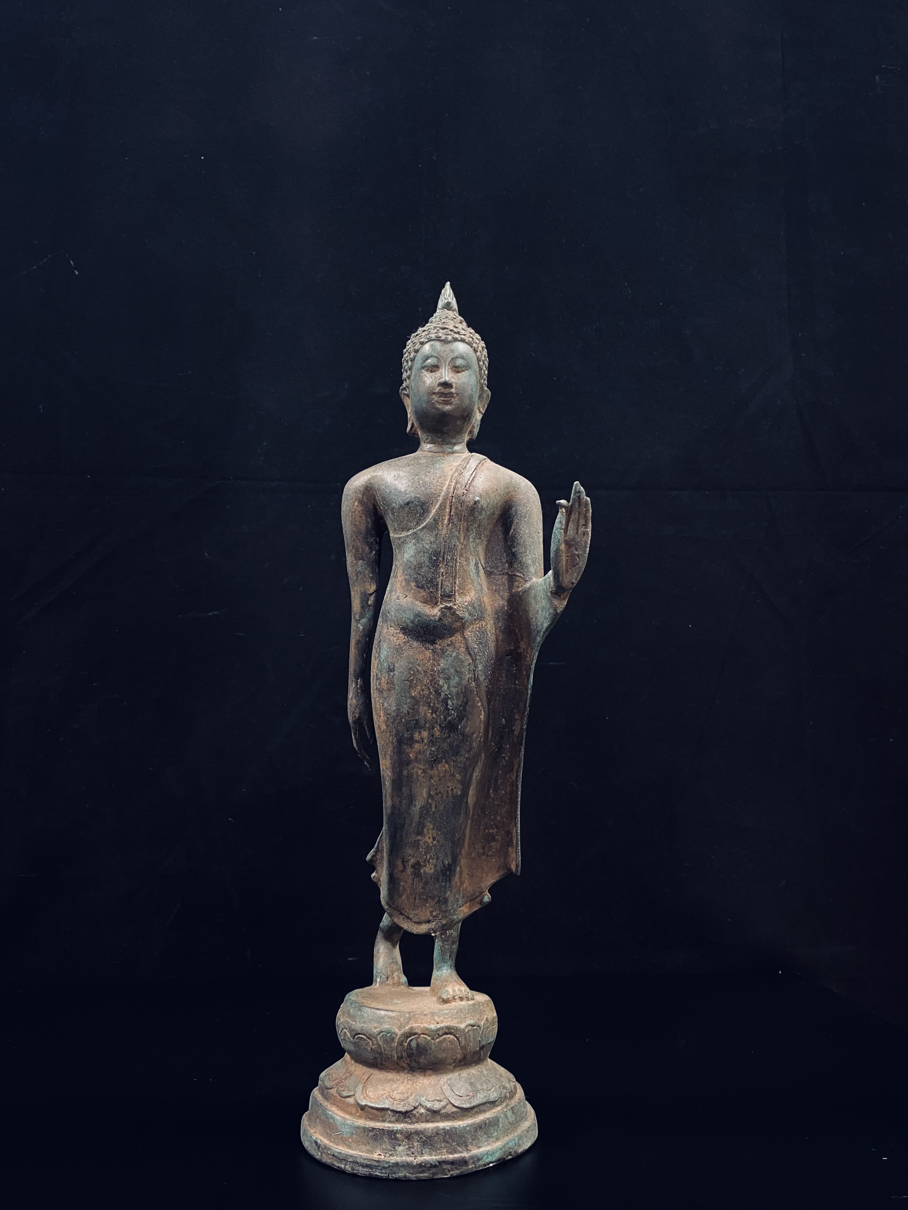 Bronze walking Buddha- Ms8388